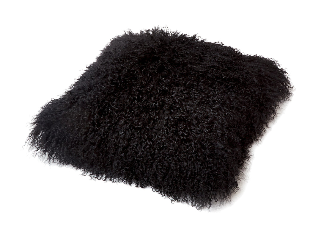 Reissner Lammfelle Tibet Lammfell Kissenbezug langflorig 30x30cm JAY37 Farbe schwarz Jay37 Schwarz,