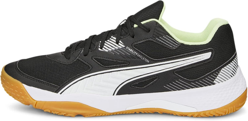 PUMA Unisex Solarflash Ii Indoor Court Shoe 36 EU Puma Black Puma White Fizzy Light Gum, 36 EU Puma