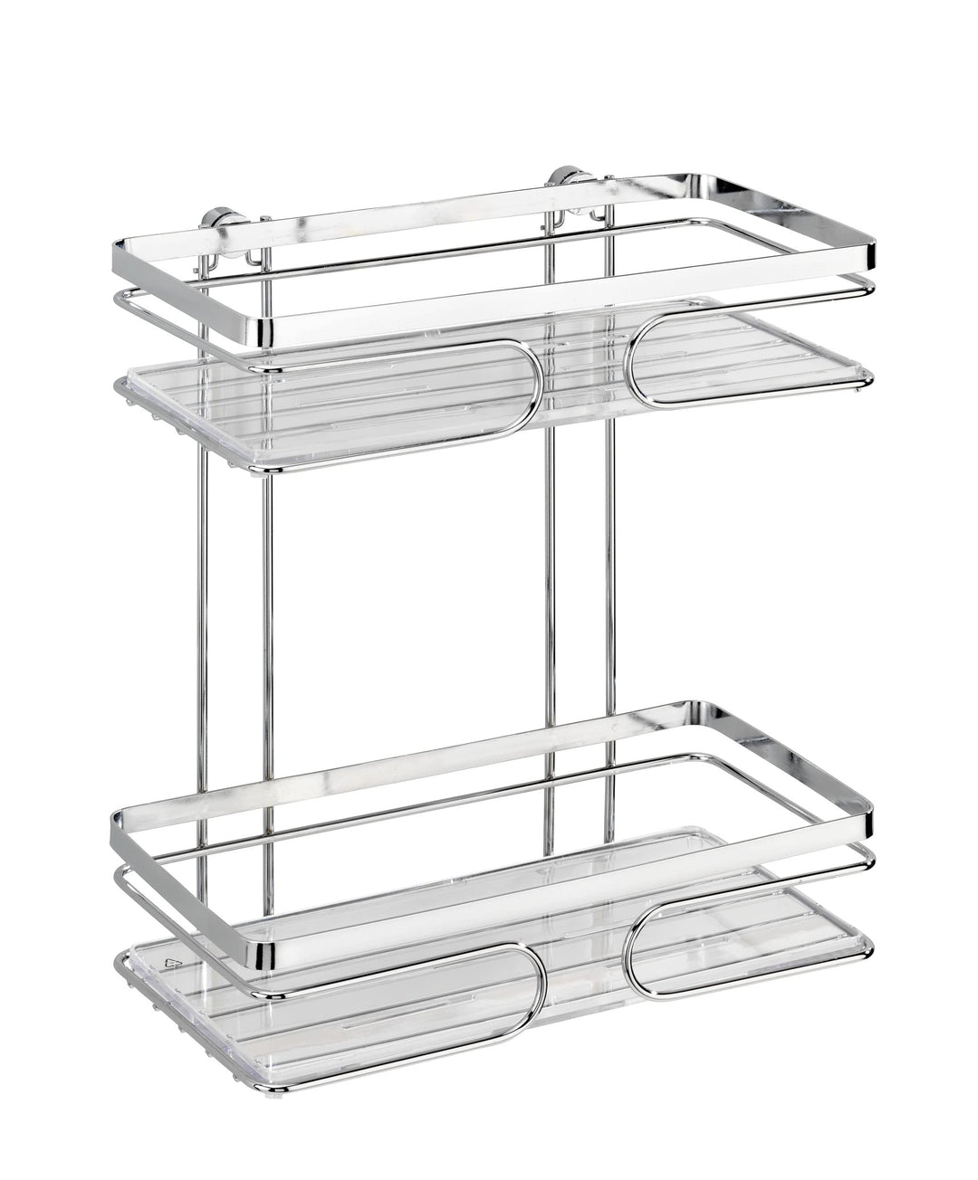 WENKO Wandregal 2 Etagen Premium Edelstahl, Edelstahl rostfrei, 24 x 27 x 13.5 cm, Glänzend, 2 Etage