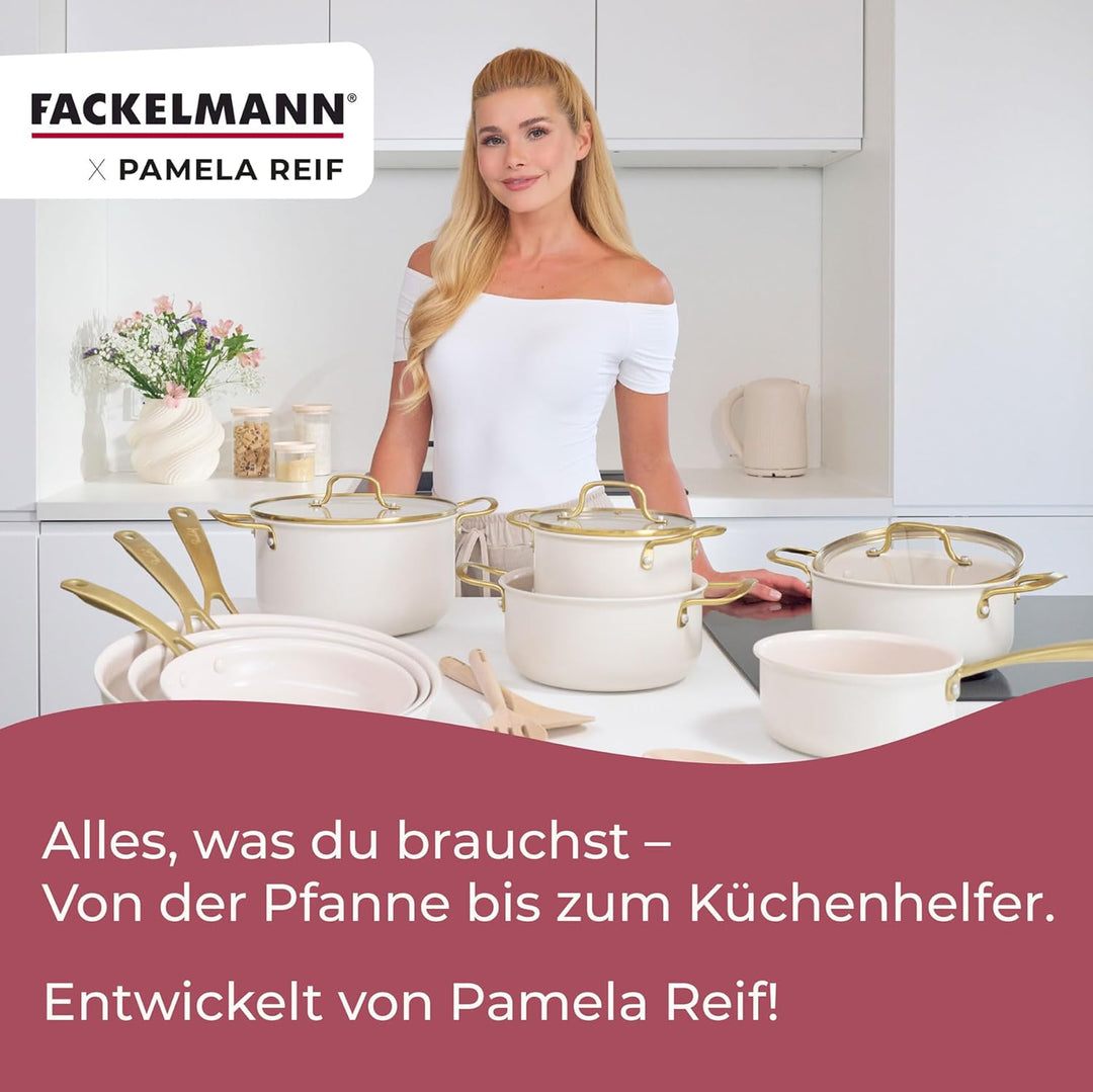 FACKELMANN x Pamela Reif Bratpfannen-Set 2-tlg Ø 24-28 cm – Stilvolle Pfannen aus recyceltem Alumini