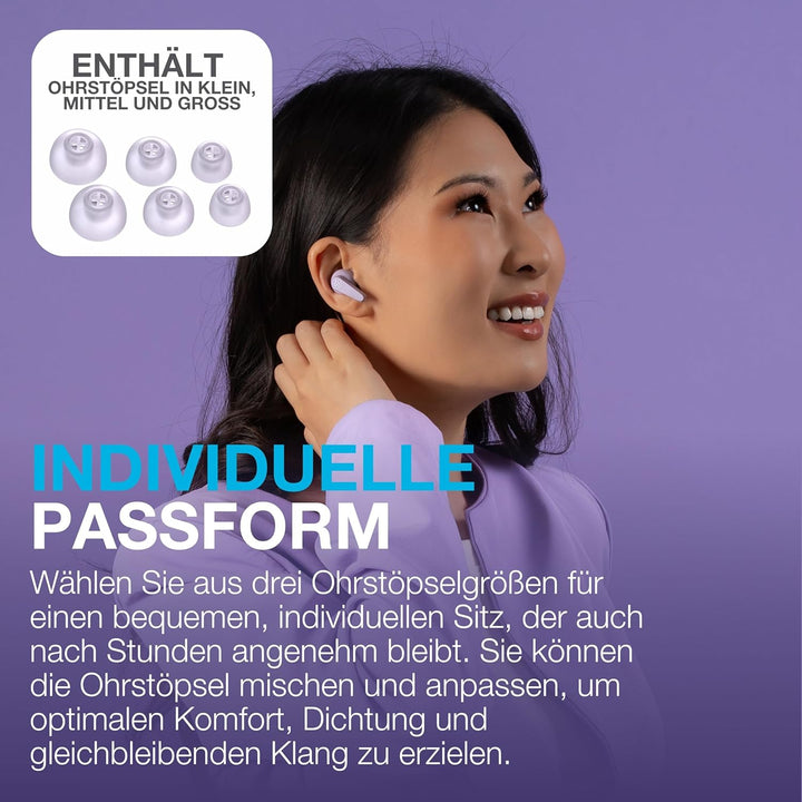 JLab Go Pods ANC In-Ear Kopfhörer Bluetooth mit Noise Cancelling - Kabellose Earbuds mit 26+ Std. -