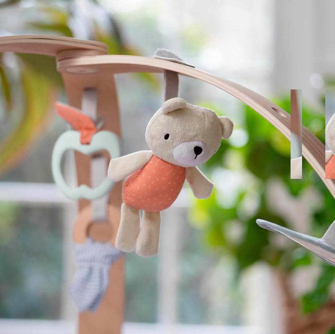 Ingenuity, Cozy Spot Loamy Spielmatte mit Spielbogen aus Holz, Spieldecke mit abnehmbaren Spielzeuge