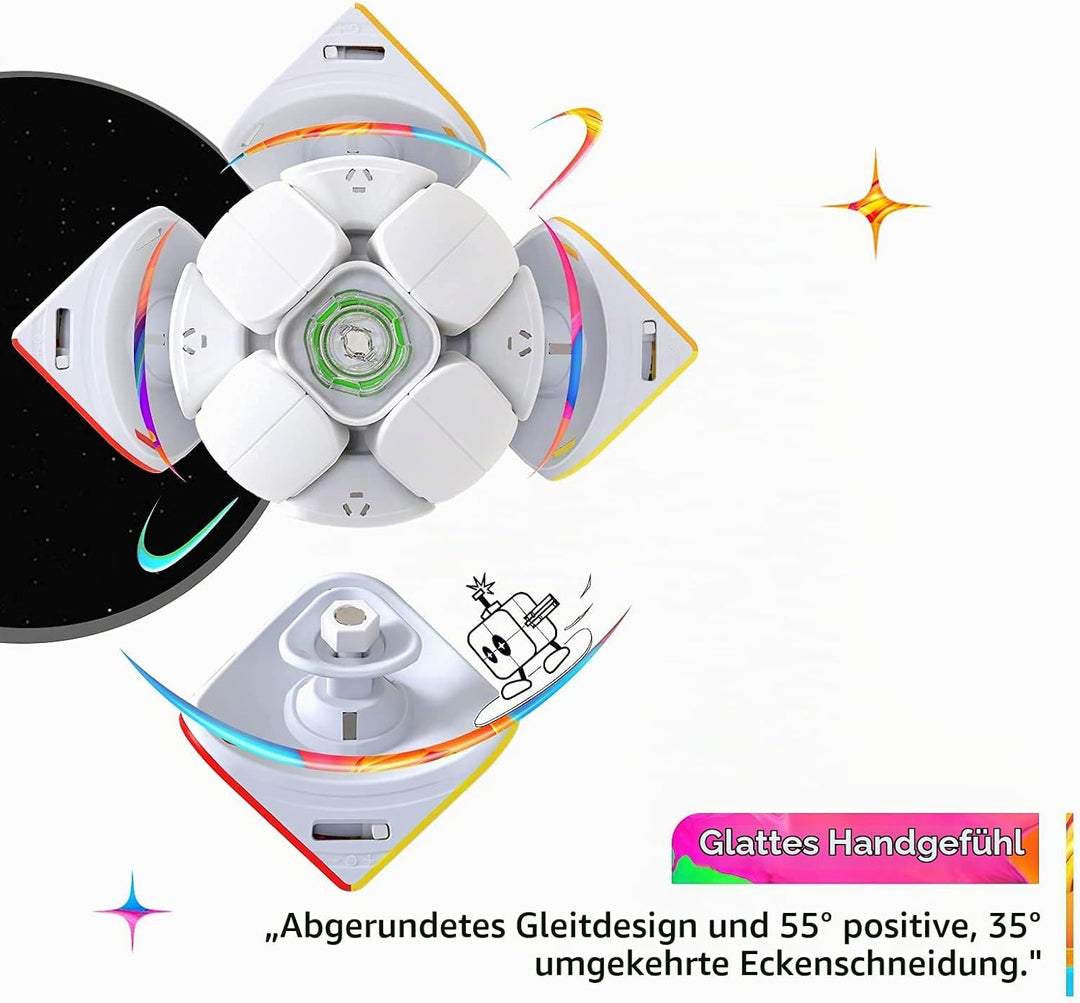 GAN 251 M Pro, 2x2 Magnetischer Speedcube stickerlos 251 Mini Cube 63 Magnete Puzzle Spielzeug für A