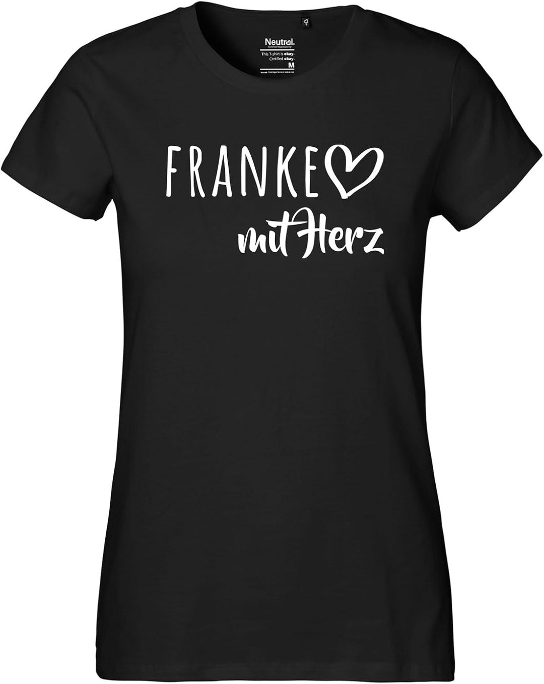 huuraa Damen T-Shirt Franke mit Herz Geschenk Oberteil Grösse XS-XXL Bio Baumwolle Fairtrade Franke