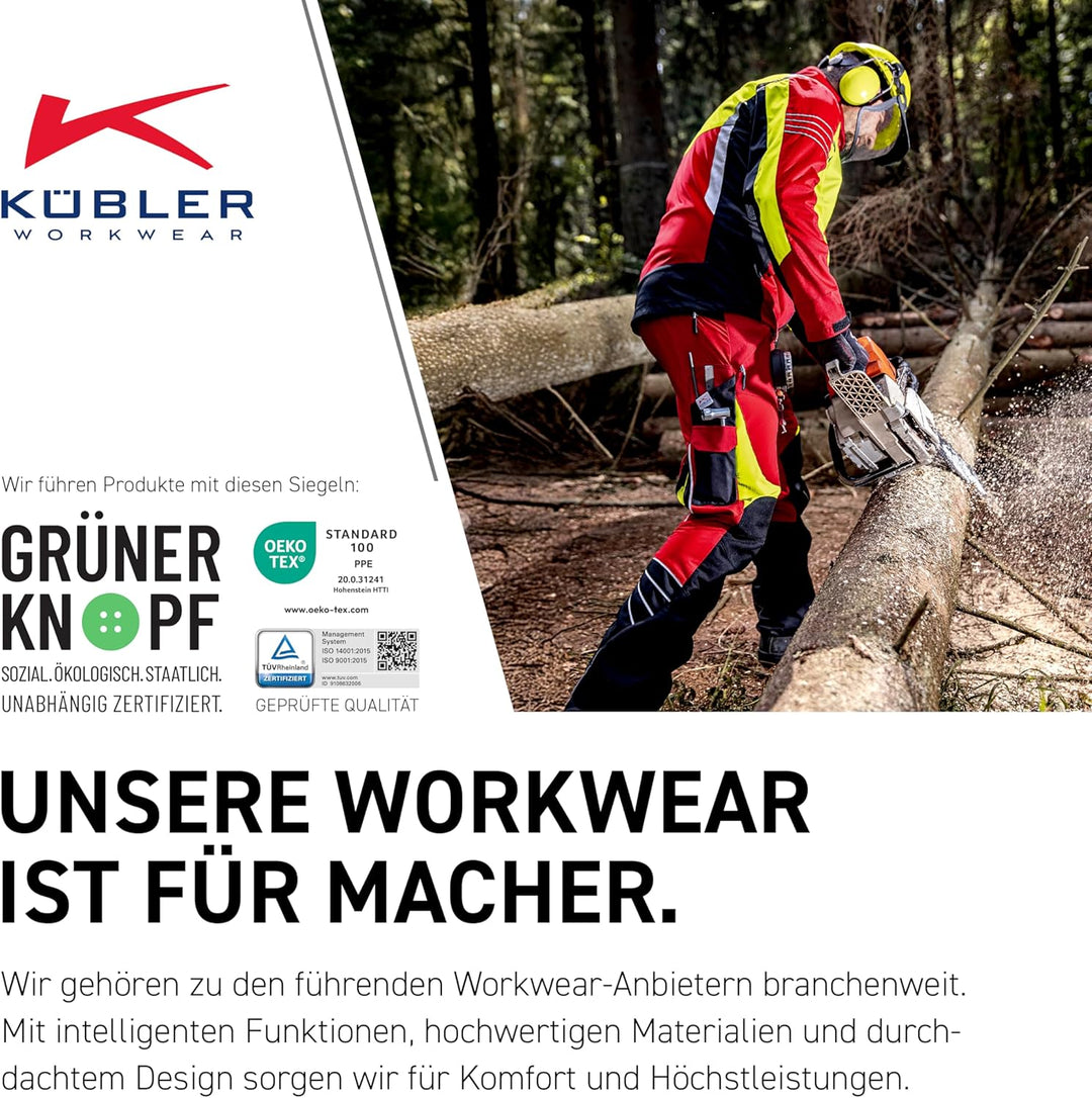 KÜBLER Workwear Herren Jacke Jacke M Rot/Warngelb, M Rot/Warngelb