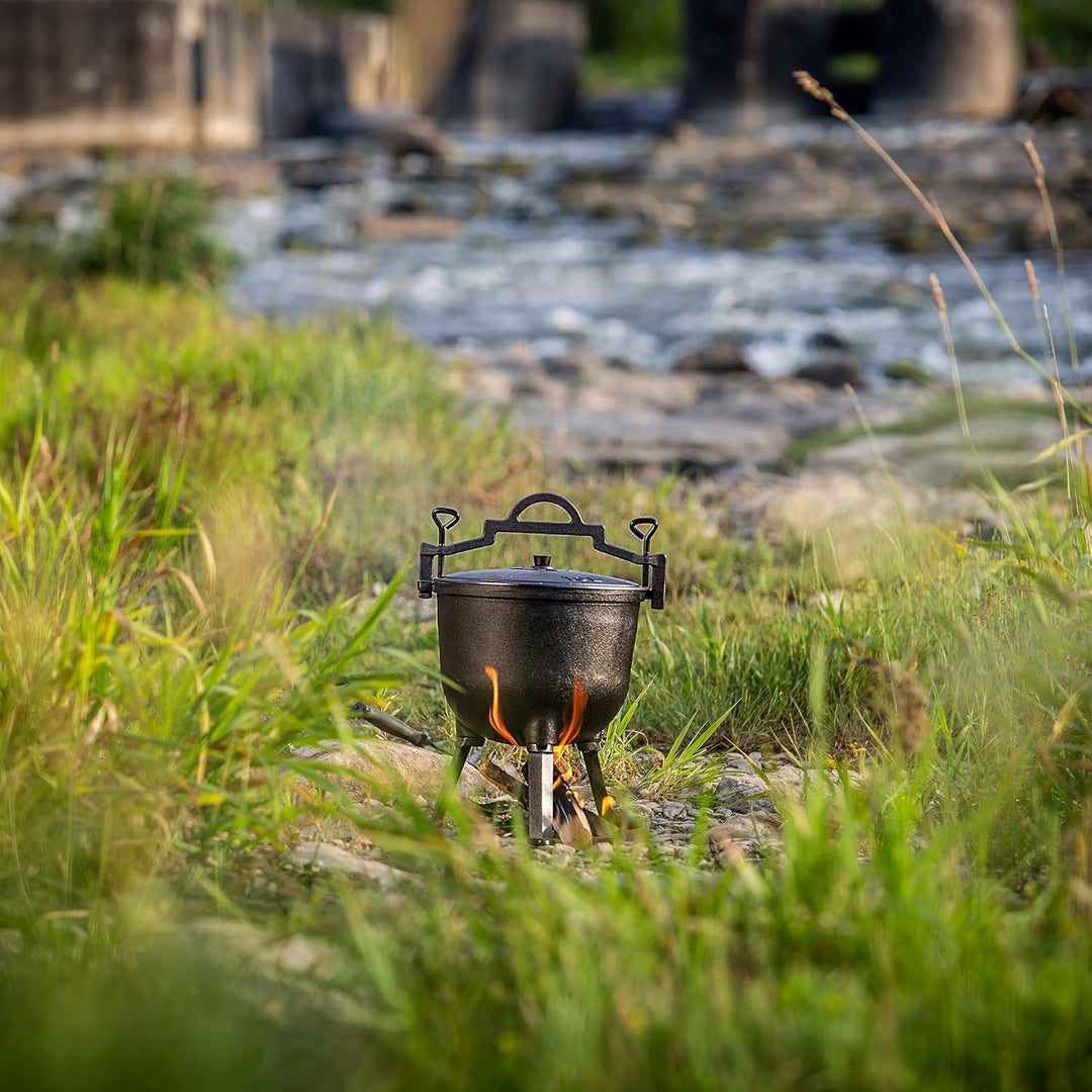 KADAX Jagdkessel, Gusseisen Kochtopf mit Füssen, Schmortopf aus Gusseisen, Dutch Oven für Garten, La