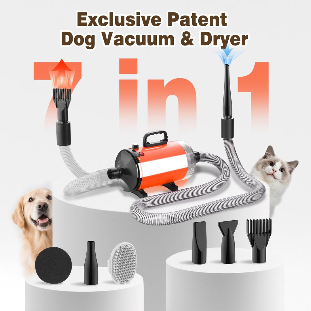 DEWINNER Blower Haartrockner für Hunde, 3200 W, Pulsgerät für Hunde mit Staubsauger, Tiere, Geschwin