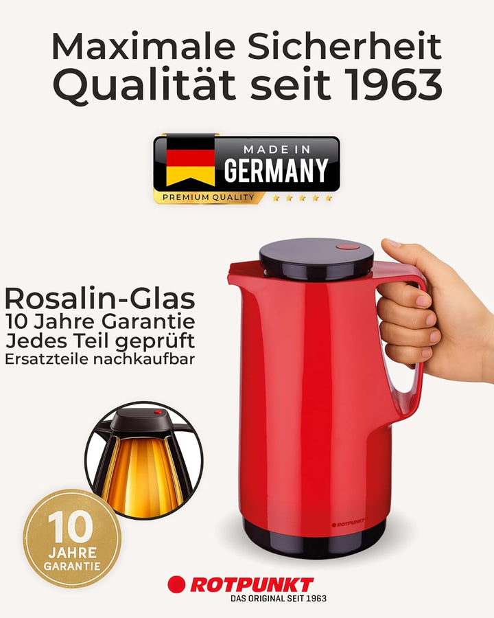 ROTPUNKT Isolierkanne 760 Maxima 1,0 l | Zweifunktions-Drehverschluss | BPA-frei - gesundes Trinken