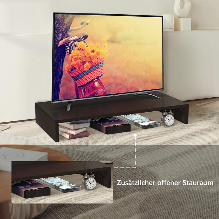 TV-Aufsatz mit Erhöhung,PC Regal Aufsatz Bildschirmerhöhung Hochglanz, Ideal für TV-Erhöhung und Sch