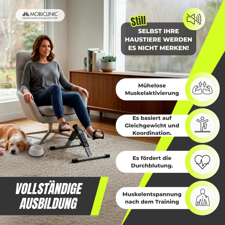 Mobiclinic®, Pedaltrainer, Klappbar, Einstellbarer Widerstand, LCD-Display, für Arme und Beine, kein