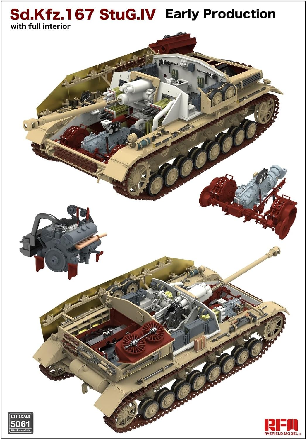 RYE FIELD MODEL 5061 Sd.Kfz.167 StuG.IV Early Production -full interior Massstab 1:35 - Modellbau
