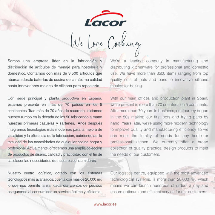 Lacor - 71711 - Fondue-Set aus emailliertem Eisen, Eisenständer mit Holzsockel, induktionsgeeignet,