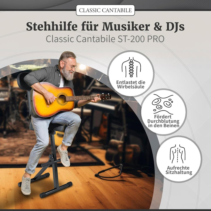 Classic Cantabile ST-200 PRO 2X Set Stehhilfe Stehstuhl Stehsitz Bügelstuhl (massives Stahlgestell,