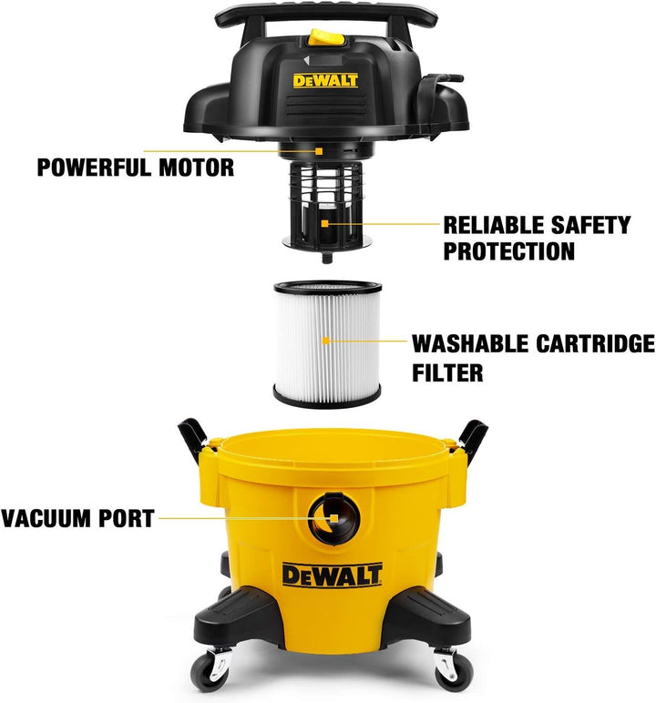 DEWALT EUDXV23P, 23L Nass-/Trockensauger, Poly, Gelb, 1150 W, 23 liters