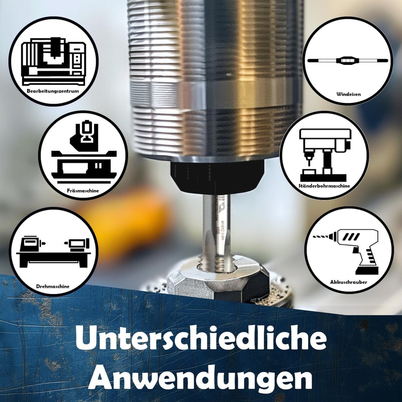 AM-Zerspanungstechnik Gewindeschneider M2-M36 | Universeller Gewindebohrer kurz Handgewindebohrer &