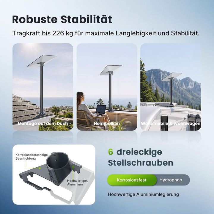 Starlink Stangenhalterung, Premium-Aluminiumlegierung, Starlink Pole Mount Gen 3, Starlink Gen 3 Mou