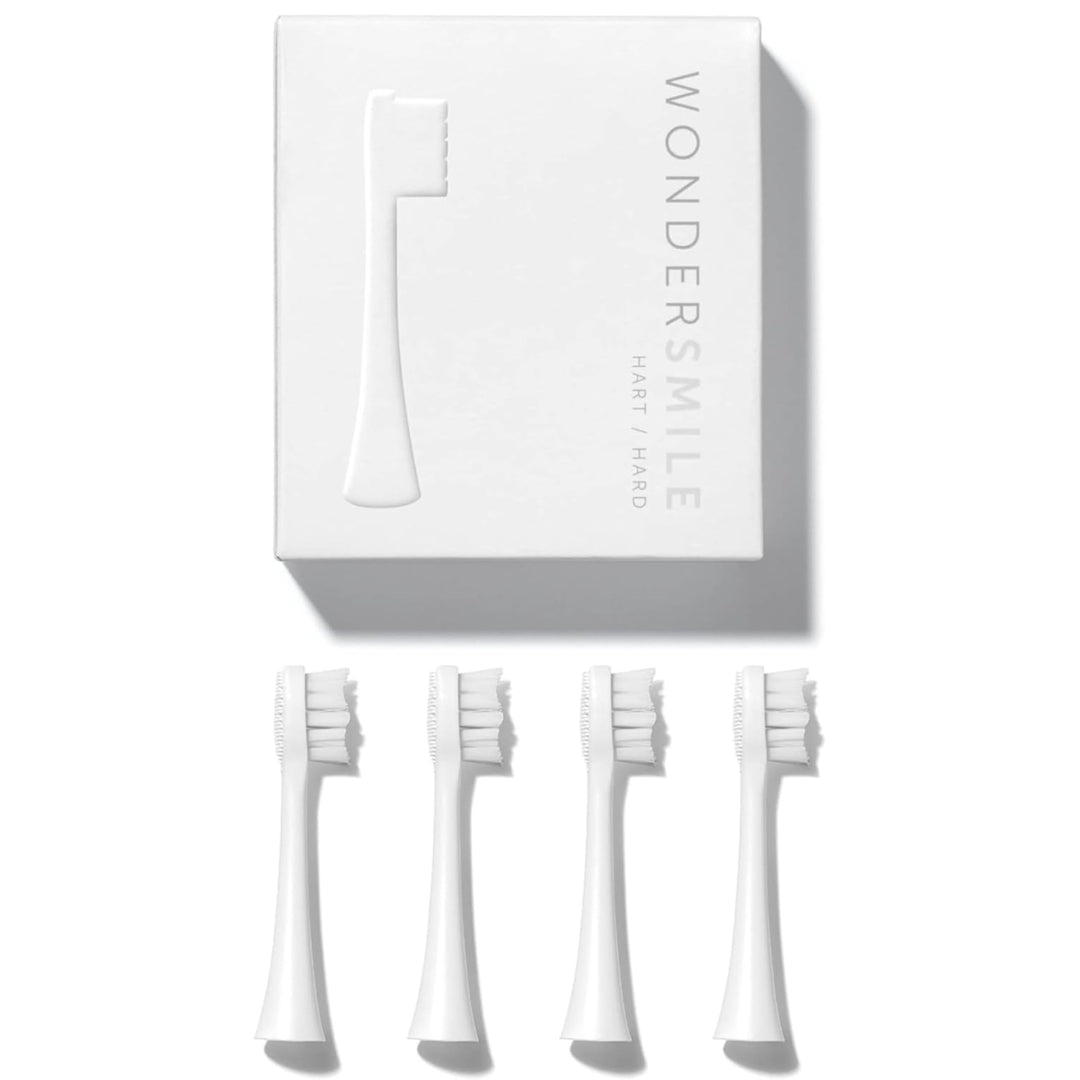 Wondersmile Ersatzbürsten Schallzahnbürste (Soft, All White, 4er Pack) - Bürstenköpfe für Wondersmil