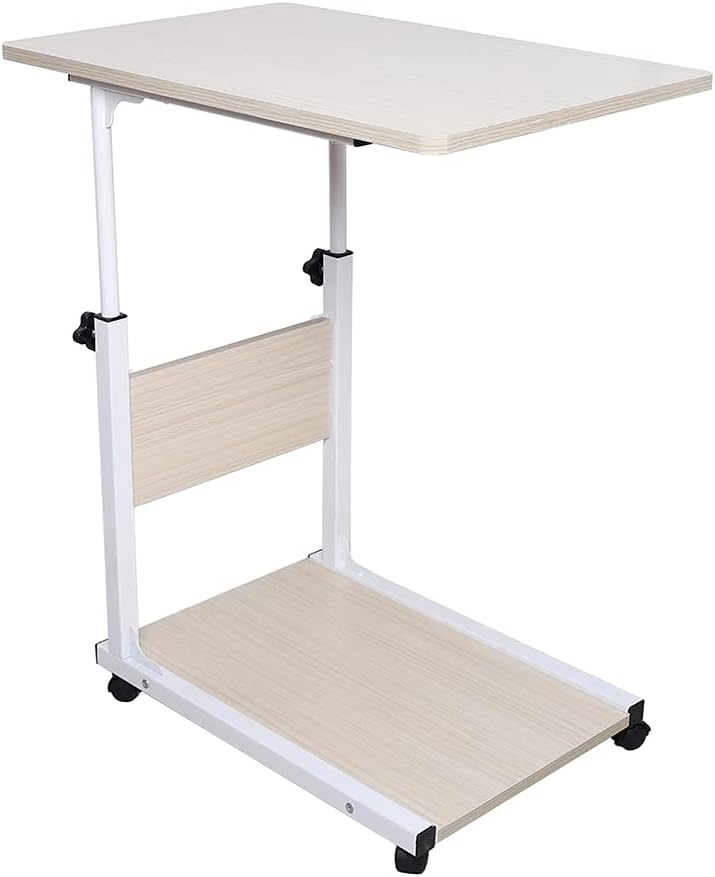 SanBouSi 2 Ebenen Pflegetisch Beistelltisch Couchtisch Sofatisch mit Rollen Mobiler Kaffeetisch Höhe