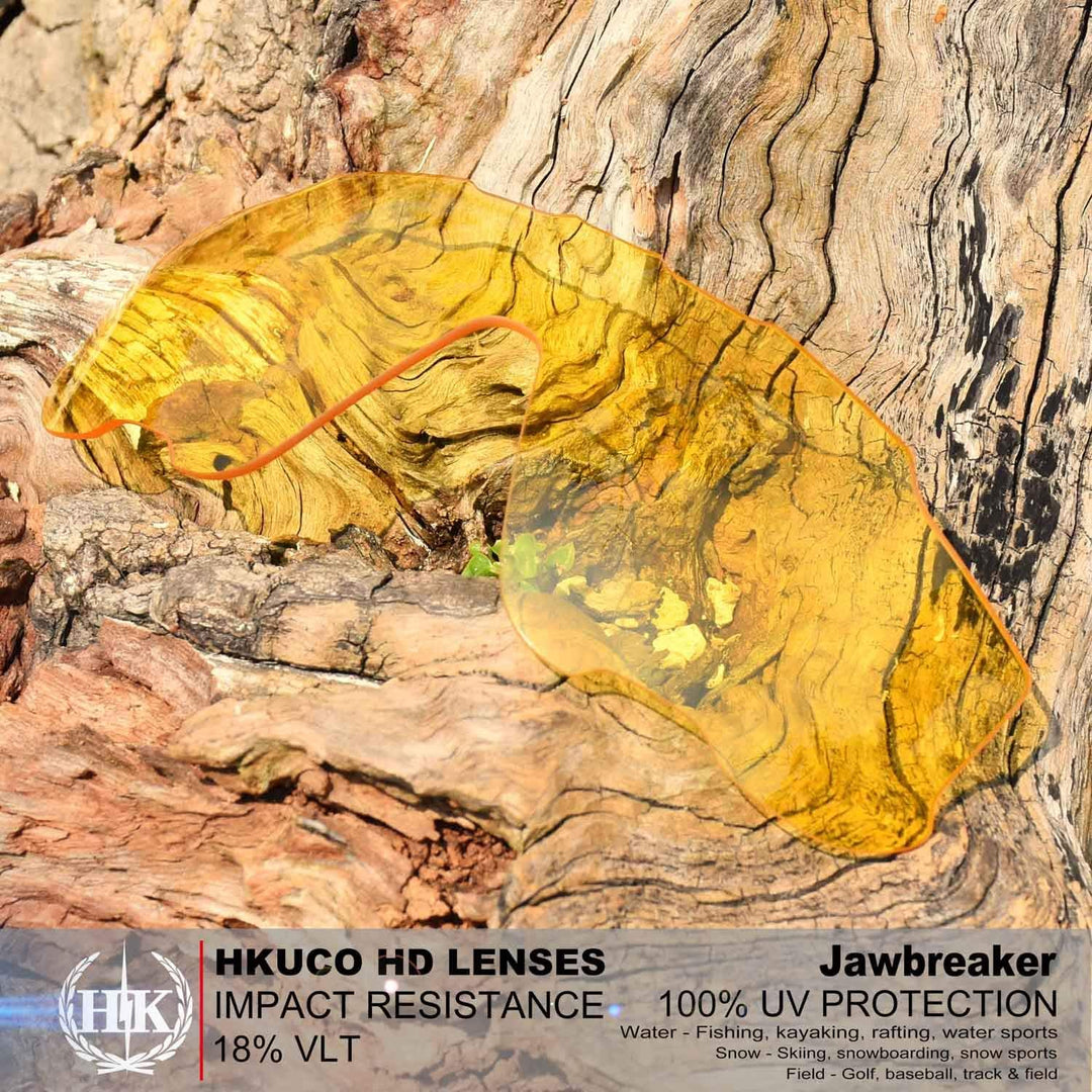 HKUCO Plus Replacement Lenses For Oakley Jawbreaker Sunglasses Transparent/Transparent Yellow Polari
