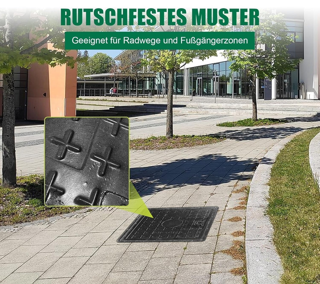GFK-Schachtabdeckung mit Rahmen: 600x600 mm/Deckelmass: 500x500 mm Kanaldeckel Revisionsschacht für