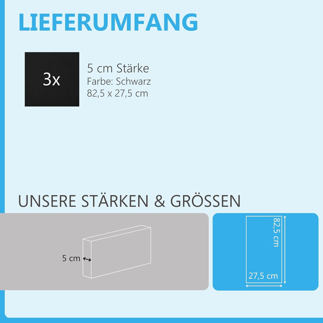 platino24 Schallabsorber COLORE aus Basotec G+ I Akustikpaneele mit Akustikfilz I 3 Wand-Paneele in