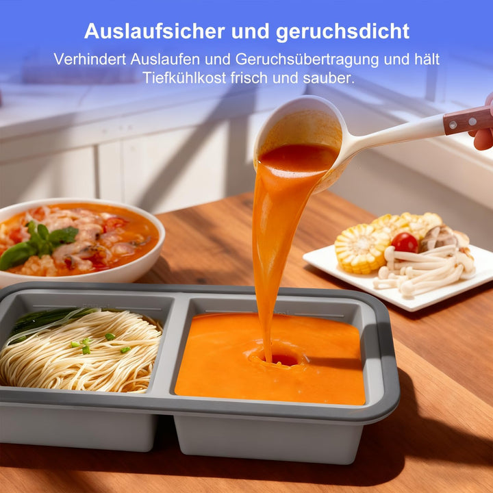 Gefrierbehälter Suppen Einfrieren Behälter Grosse Eiswürfelform 2Stk Silikon Eiswürfelform Mit Decke