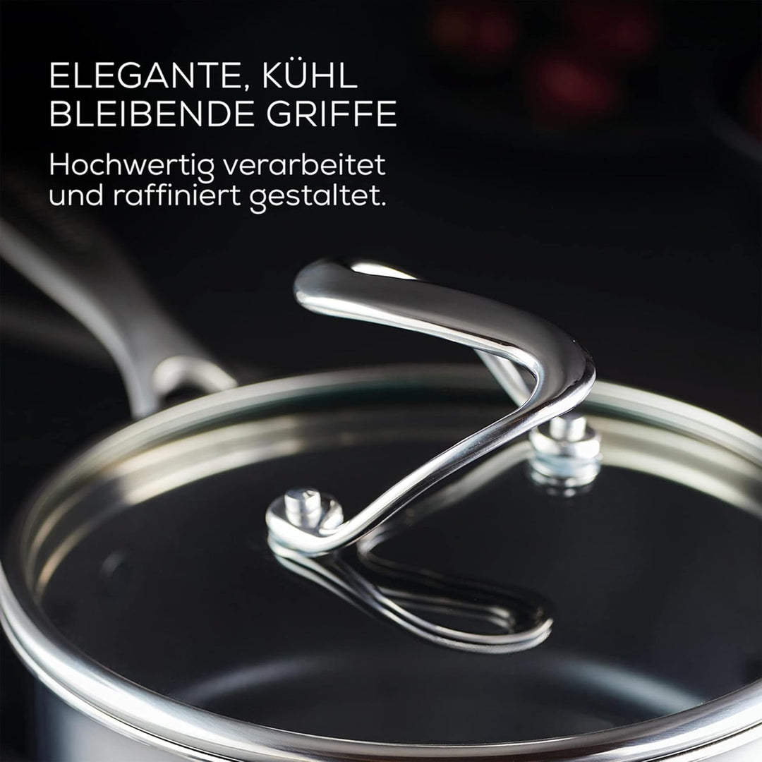 Circulon SteelShield Edelstahl Topfset Induktion 5-Teilig mit Bratpfanne, Sauteuse & Bonus Pfannenwe