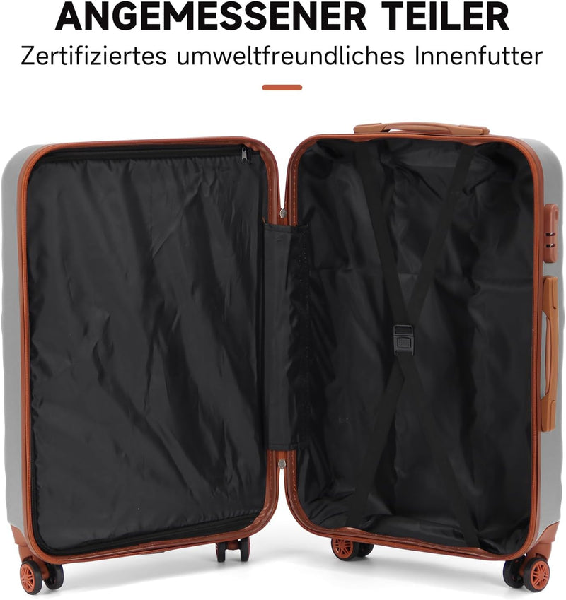 HOMELUX Kofferset 3 Teilig Hartschale Reisekoffer ABS Leicht Trolley Rollkoffer Hartschalenkoffer Se