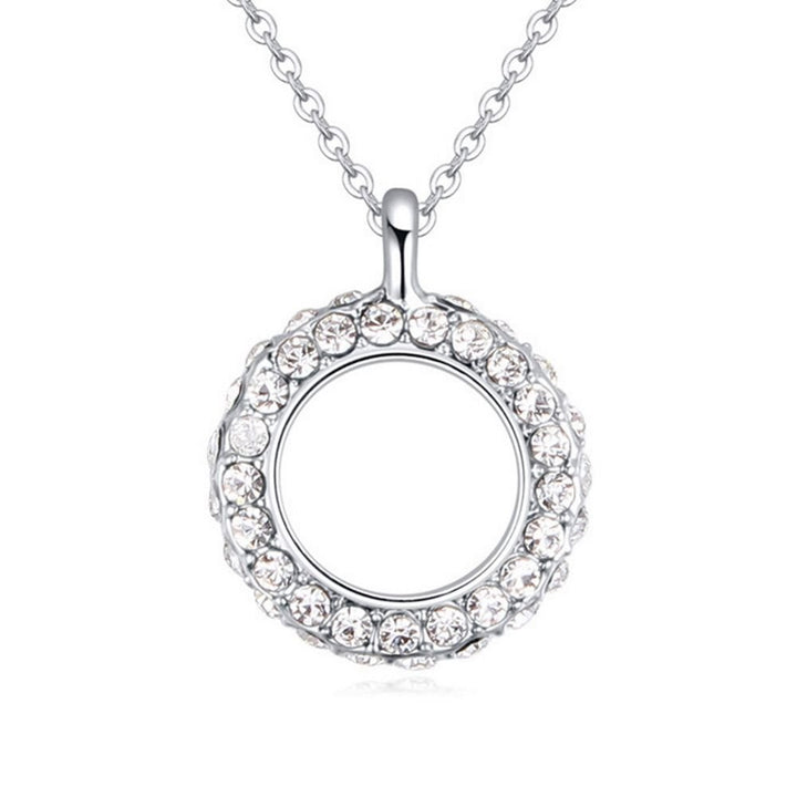 Bungsa "CIRCLE Kette für Damen mit Anhänger rund silber 45cm - HALSKETTE mit offenem runden Anhänger