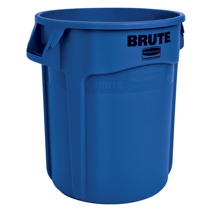 Rubbermaid Commercial Products BRUTE Mülleimer 76L Blau – Schwerlast-Abfallbehälter mit Luftkanälen,