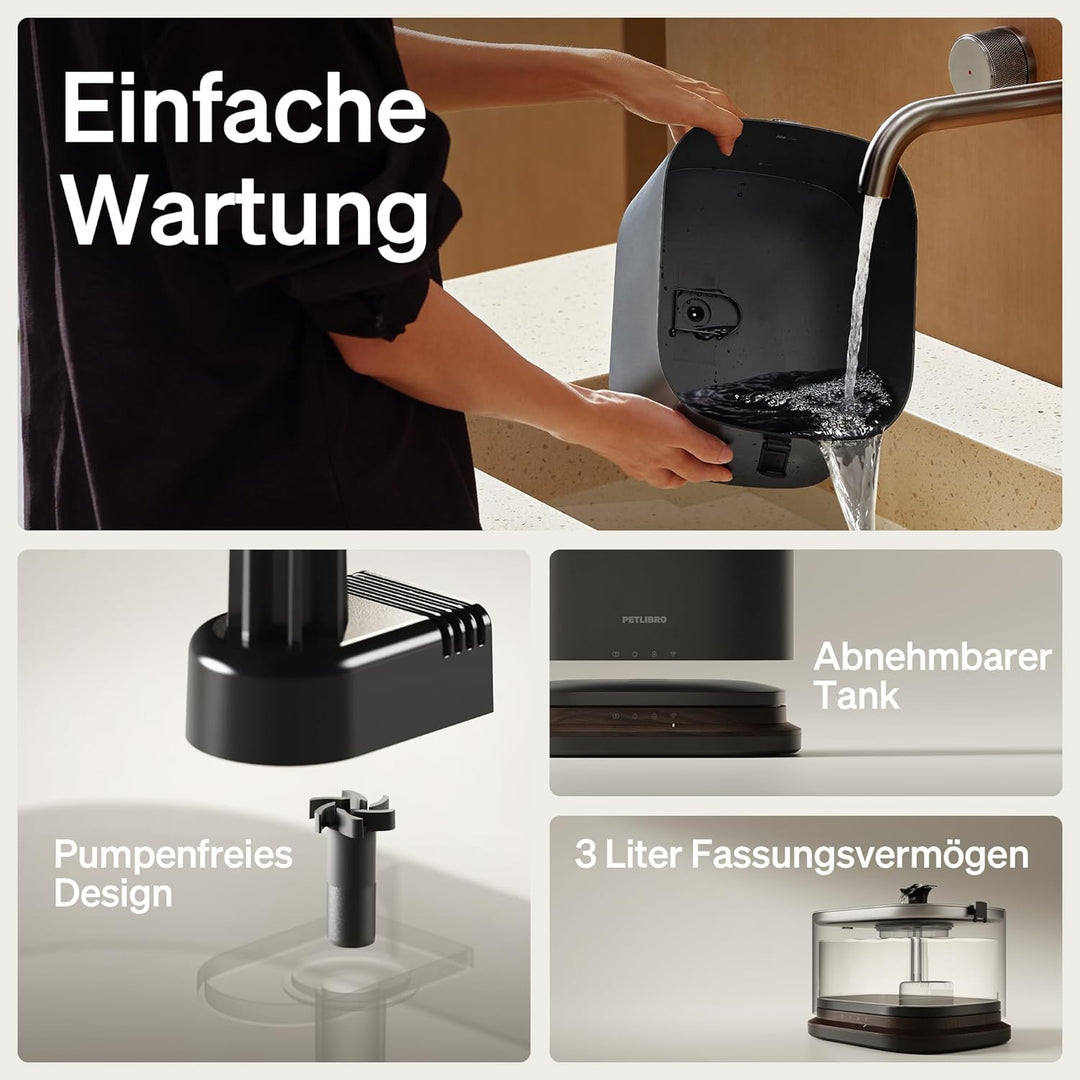 PETLIBRO Upgrade Katzenbrunnen - Kabelloser Trinkbrunnen für Katze mit App-Überwachung, 3L/101oz Doc