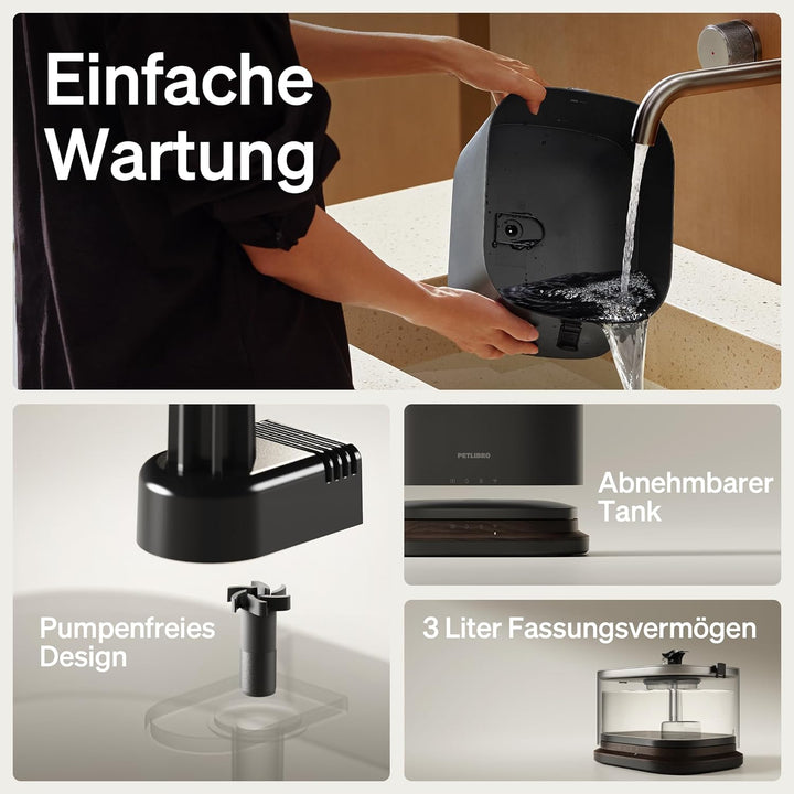 PETLIBRO Upgrade Katzenbrunnen - Kabelloser Trinkbrunnen für Katze mit App-Überwachung, 3L/101oz Doc