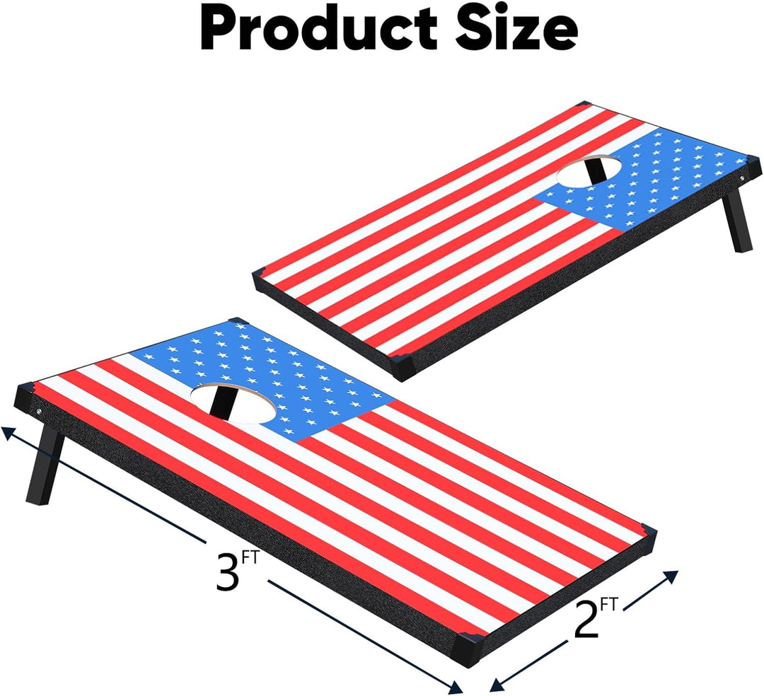 Cornhole Spiel Verordnung Grösse 91cmx60cm, Sackloch Spiel mit Corn Hole Spiel mit 2 Boards, 8 Wurfb