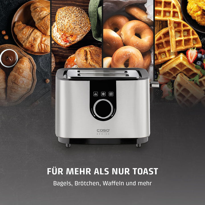 CASO Selection T 2 - Design Toaster, Edelstahlgehäuse, Optimale Röstgradeinstellung auf 7 Stufen, In
