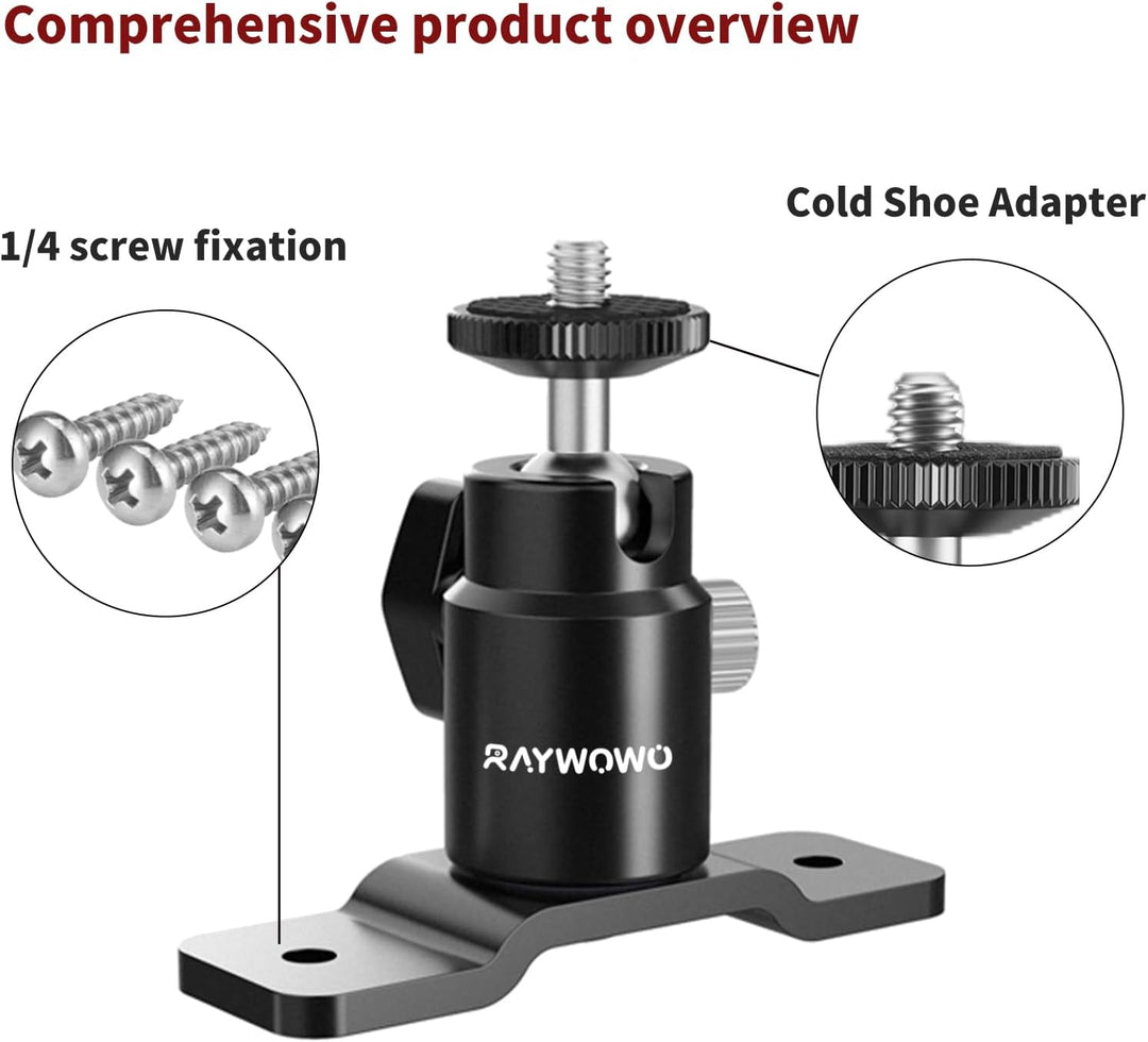 RAYWOWO T-Form verstellbare Metall-Kamera-Wandhalterung, Lautsprecher-Wandhalterung, mit 1/4“ Schrau