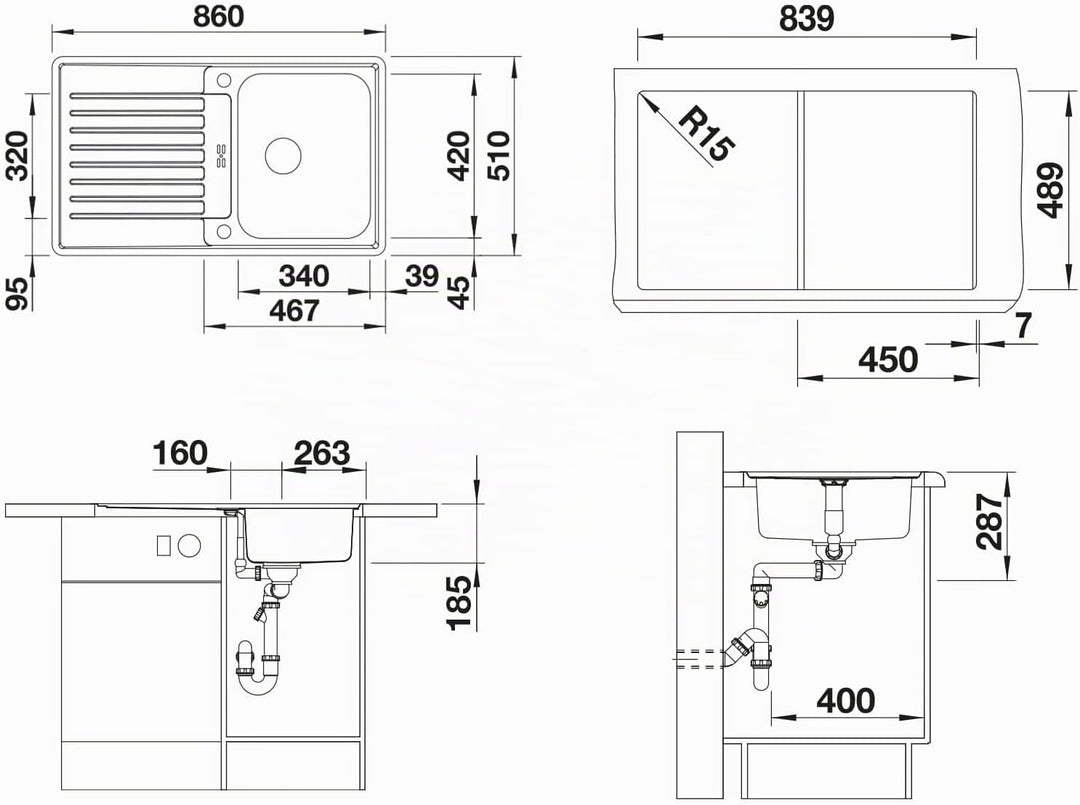 BLANCO CLASSIC Pro 45 S-IF | Edelstahl | Einbauart: Einbau von Oben &amp; Flächenbündig | reversibel | m