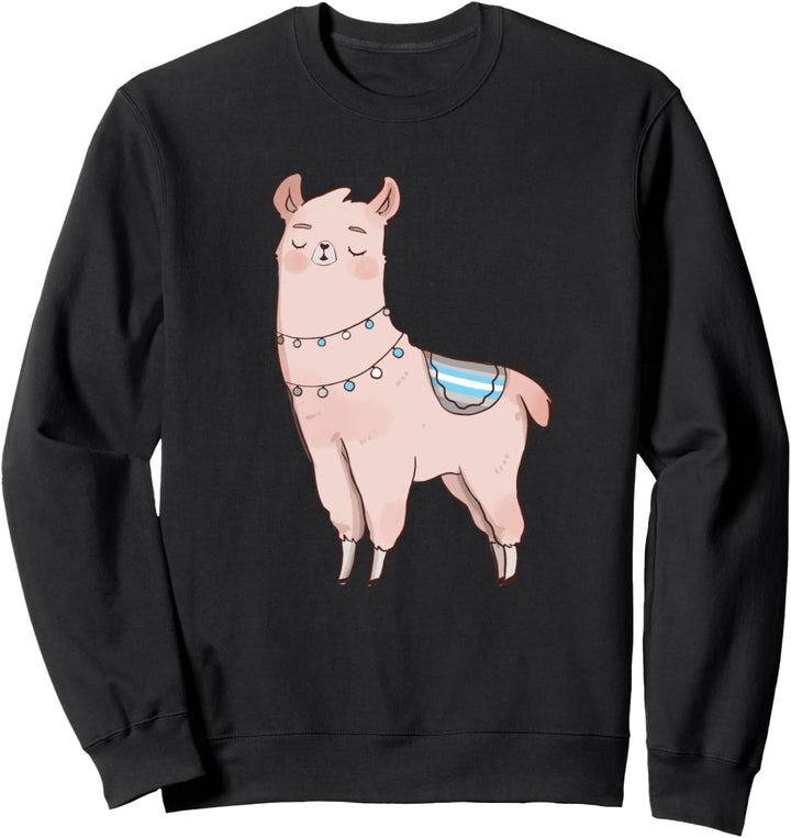 Demiboy Llama Cute Animal Alpaka LGBTQIA Pride Flag Sweatshirt