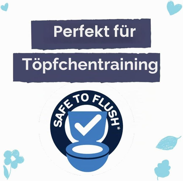 Pura Spülbare Öko-Baby-Feuchttücher für empfindliche Babyhaut, 720 Tücher (12 x 60 Tücher), Monatsbo