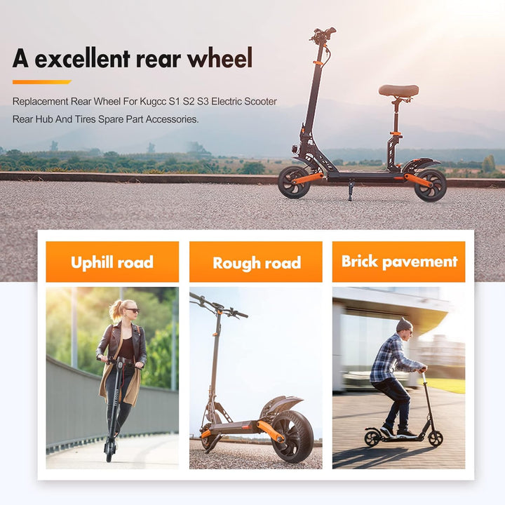 Roundsky Ersatz Hinter Rad für Kugoo S1 S2 S3 Elektro Roller Hinter Rad Nabe und Reifen Ersatz Teil