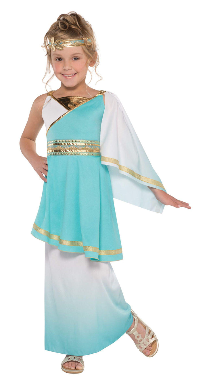 Amscan - Kinderkostüm Venus, Kleid und Stirnband, griechische / römische Göttin 10-12 Jahre, 10-12 J