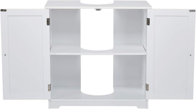Mondeer Waschbeckenunterschrank,Unterschrank Badezimmerschrank Holz mit Türen 2 Fächer Platzsparend,