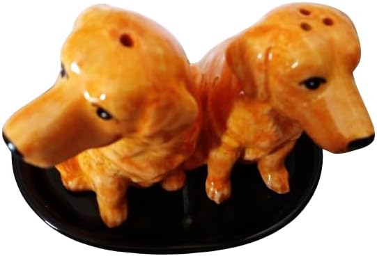 Keramik Salz und Pfefferstreuer Set mit Hundemotiv (Golden Retriever)