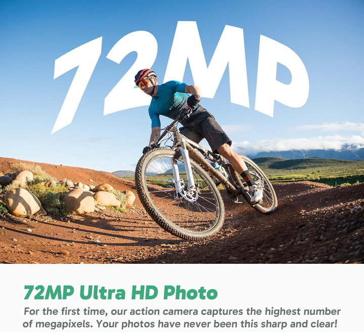 AKASO 360° Action Cam Fahrrad-Set - 5.7K 72MP 360 Grad Actionkamera mit 128GB Speicherkarte Duale 1/
