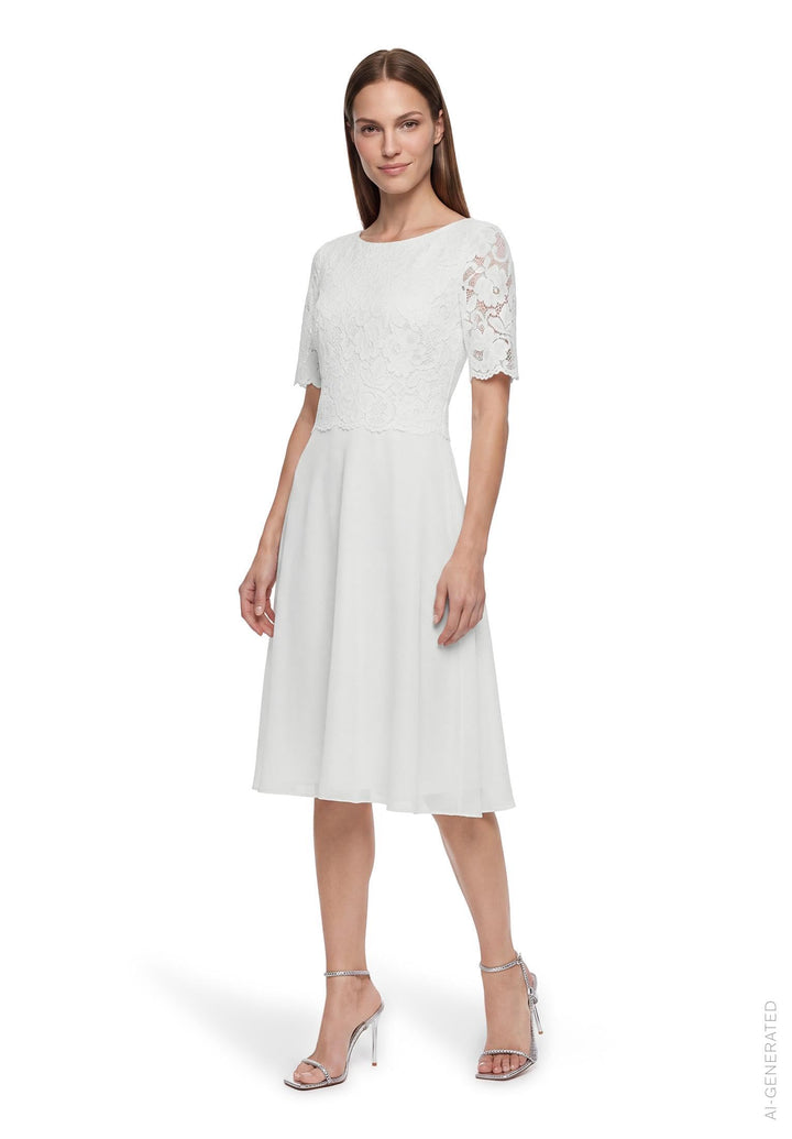 Vera Mont Damen 0113/4825 Kleid 40 Offwhite, 40 Offwhite