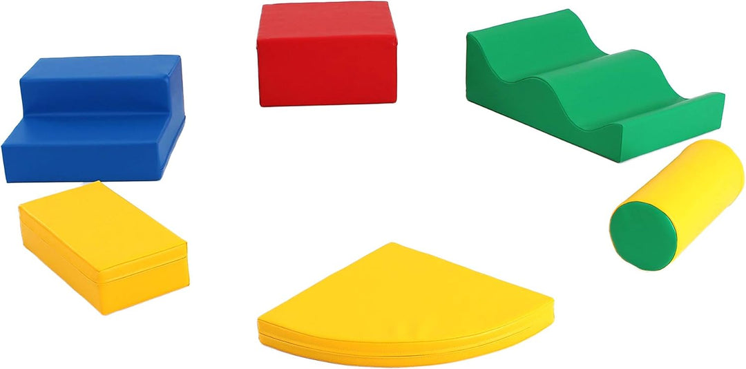 IGLU SOFT PLAY 6 Softbausteine Riesenbausteine Schaumstoffbausteine - Anti-Rutsch (Blau,gelb,grün,ro