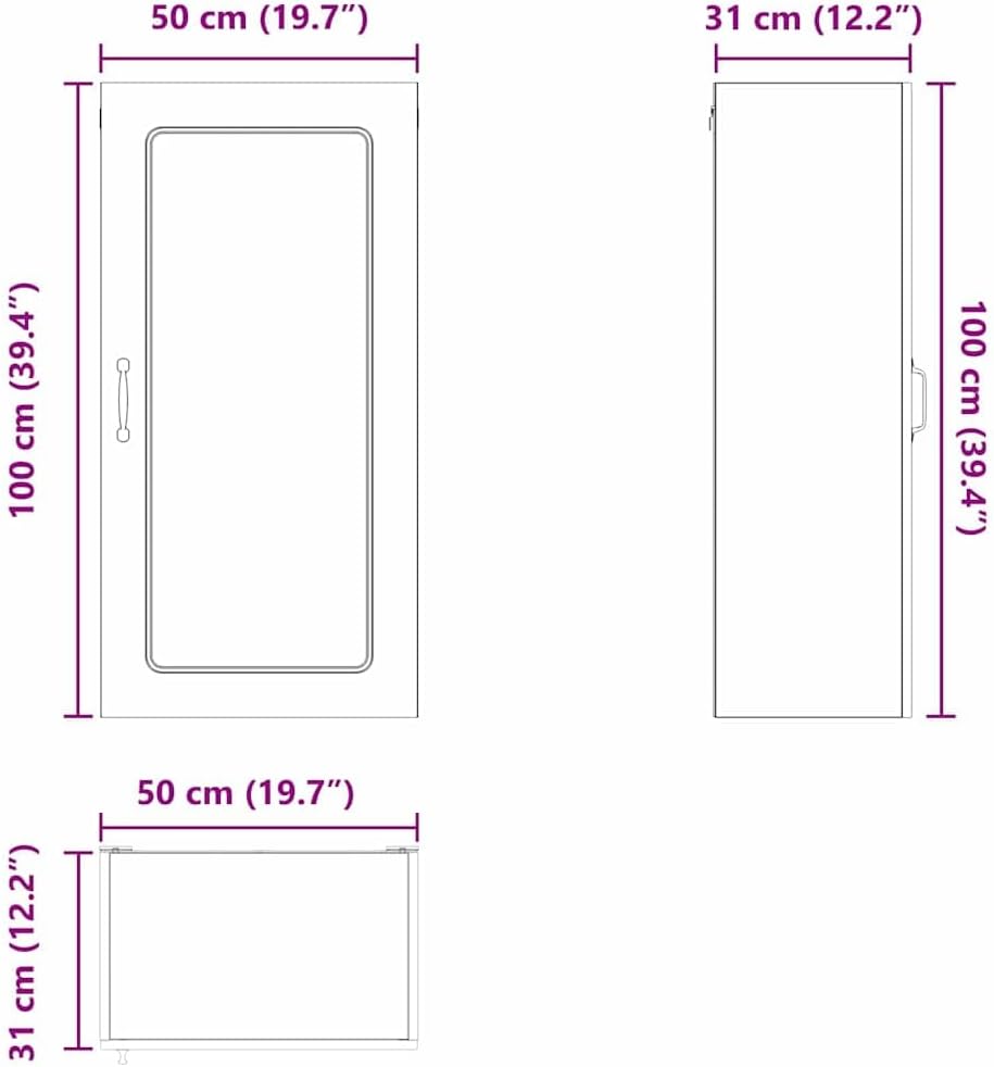 vidaXL Geschirrspülerfront Kalmar Altholz 50 x 31 x 100 cm, Eleganter moderner Küchenregal, grosser