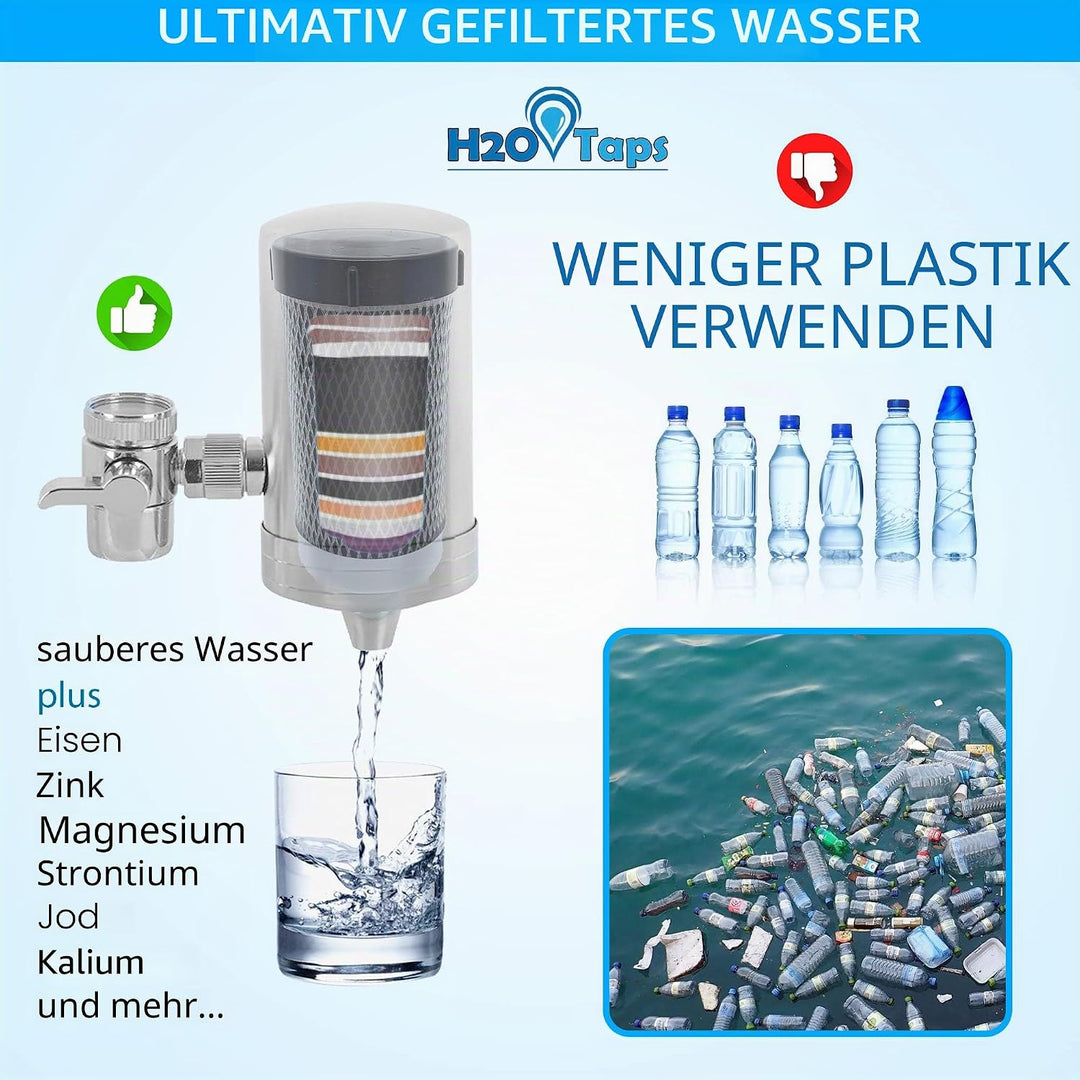 H2O Taps - Wasserfilter für den Wasserhahn (Kartuschen Pack 2), Kartuschen Pack 2
