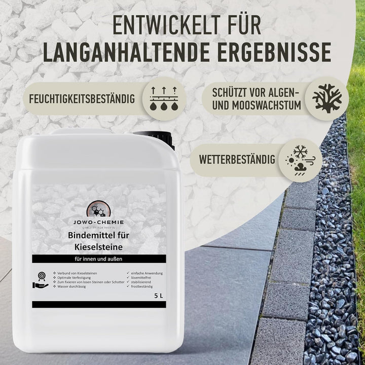 Kiesbinder (10L) Kiesverfestiger Bindemittel für Kies/Schotter Aller Art Mulchbinder Gartenbahn Stei