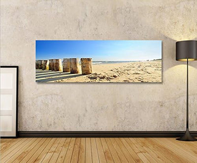 islandburner Bild Bilder auf Leinwand Ostsee Strand Panorama XXL Poster Leinwandbild Wandbild Dekoar