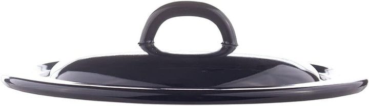 Riess, 0254-017, Deckel 16, CLASSIC - RIESEN UND ZWERGE, Emaille, Schwarz, Durchmesser 16 cm, Höhe 4
